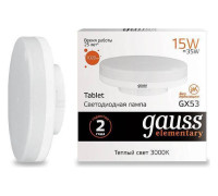 Лампа светодиодная Gauss Elementary GX53 15 Вт 3000 К 83815