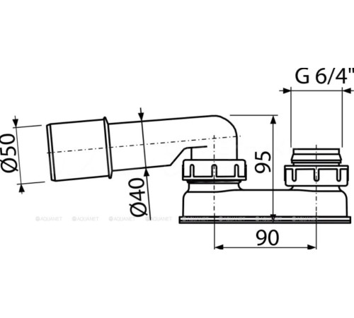 Гидрозатвор AlcaPlast A53 Ø50 мм A53-DN50