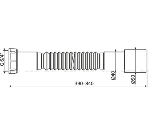 Гибкое соединение AlcaPlast A770 6/4 40/50 мм пластик A770