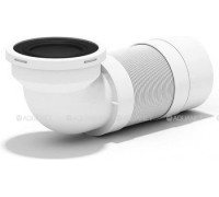 Удлинитель для унитаза гибкий угловой 90° АНИ Пласт 110 мм для пластиковых труб 250-400 мм K712R