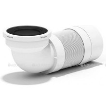 Удлинитель для унитаза гибкий угловой 90° АНИ Пласт 110 мм для пластиковых труб 250-400 мм K712R