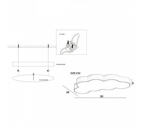 Накладной светильник Imperiumloft CLOUD Розовый CLOUD01