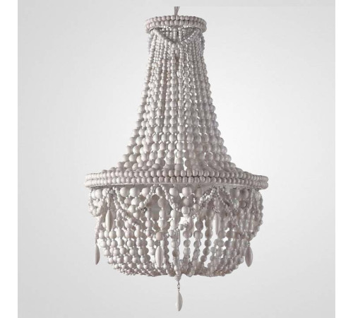 Подвесная люстра Imperiumloft Rh Anselme White Wood Large Chandelier 40.1934-0