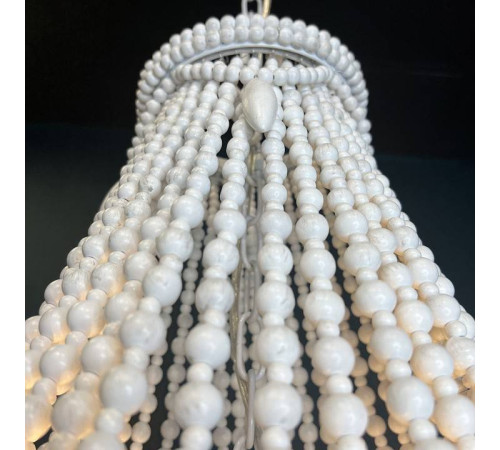 Подвесная люстра Imperiumloft Rh Anselme White Wood Large Chandelier 40.1934-0