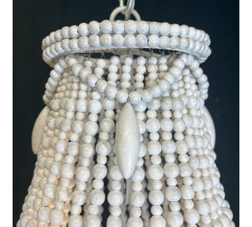 Подвесная люстра Imperiumloft Rh Anselme White Wood Large Chandelier 40.1934-0