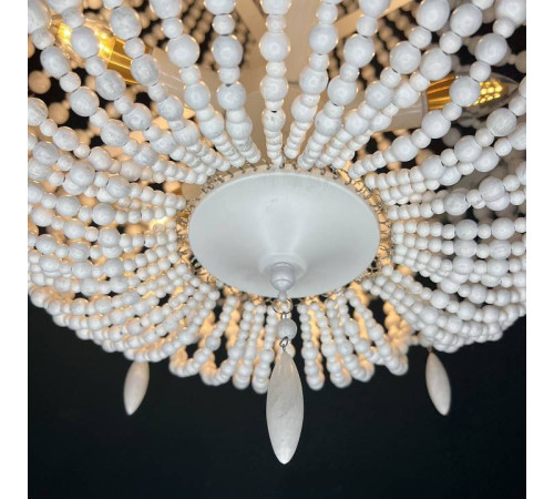 Подвесная люстра Imperiumloft Rh Anselme White Wood Large Chandelier 40.1934-0