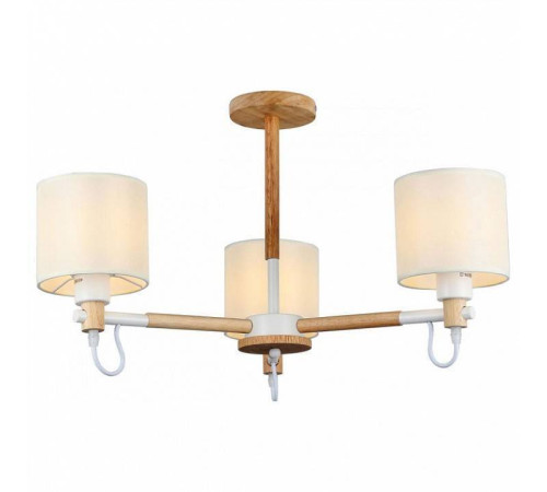 Люстра на штанге Imex MD.19107 3 лампы MD.19107-3-S-WOOD+WH