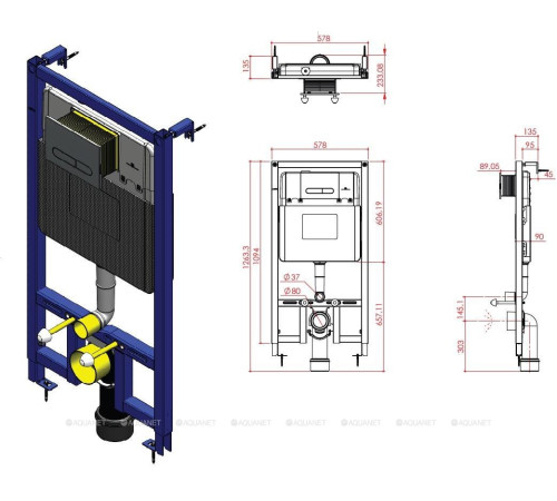Инсталляция для подвесного унитаза Allen Brau PROJECT COLOR 1125х580 мм 9.1PR10.20