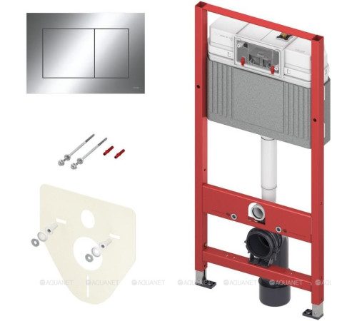 Комплект инсталляции 4 в 1 TECE Base 2.0 с клавишей TECEnow хром глянцевый 9400412