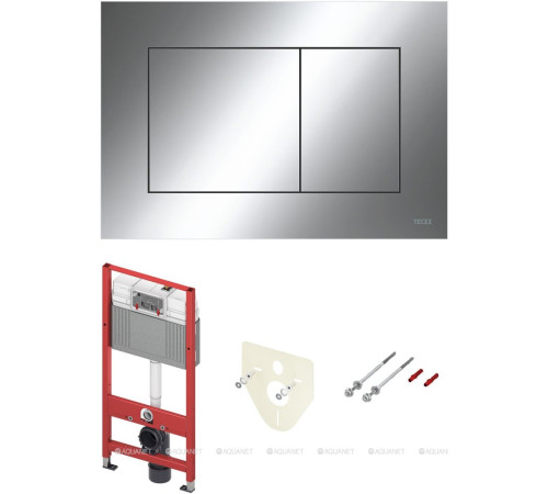 Комплект инсталляции 4 в 1 TECE Base 2.0 с клавишей TECEnow хром глянцевый 9400412
