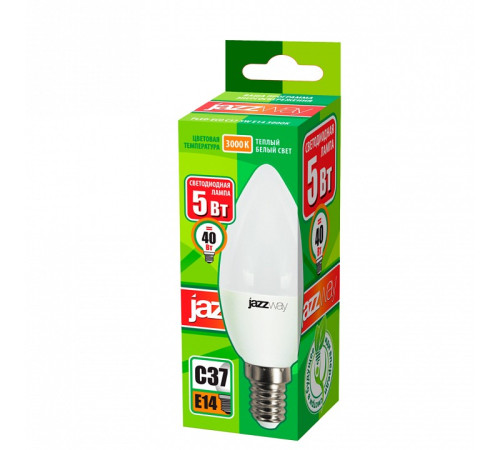 Лампа светодиодная Jazzway PLED-ECO-C37 5w E14 3000K