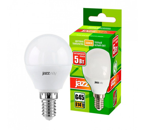 Лампа светодиодная Jazzway PLED-ECO-G45 5w E14 3000K