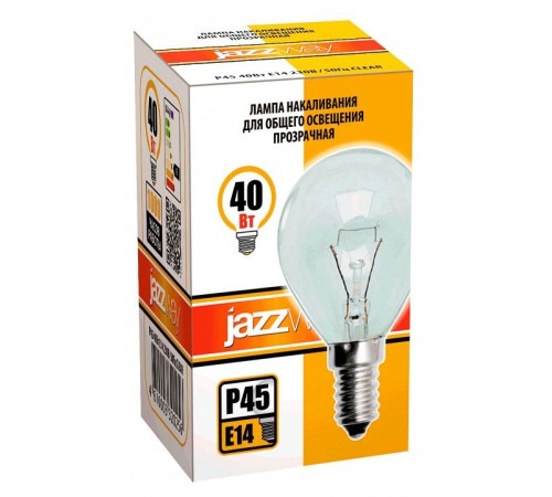 Лампа накаливания Jazzway P45 240V 40W E14 clear