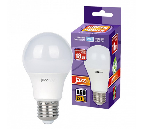 Лампа светодиодная Jazzway E27 18Вт 5000K PLED- SP A65 18W E27 5000K