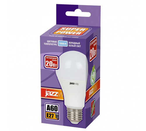 Лампа светодиодная Jazzway E27 20Вт 5000K PLED- SP A65 20W E27 5000K