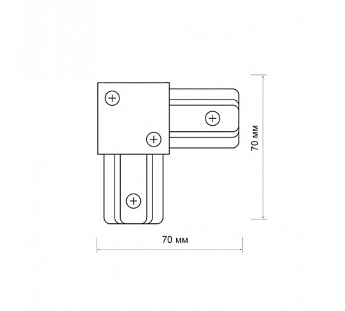 Соединитель угловой внешний для треков накладных Jazzway PTR CL-BL