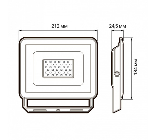 Настенно-потолочный прожектор Jazzway СДО-10 70w 6500K GR IP65