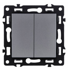 Выключатель двухклавишный без рамки Kollinger Asthetik AS-004GY