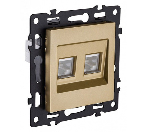 Розетка двойная Ethernet RJ-45 и со шторками, без рамки Kollinger Asthetik AS-018GD