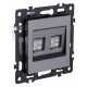 Розетка двойная Ethernet RJ-45 и со шторками, без рамки Kollinger Asthetik AS-018GY