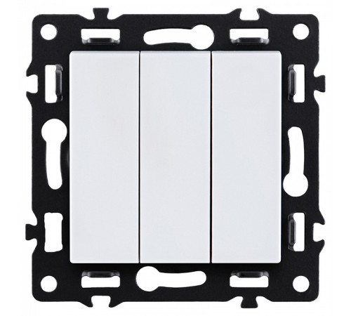 Выключатель трехклавишный без рамки Kollinger Asthetik AS-710WH