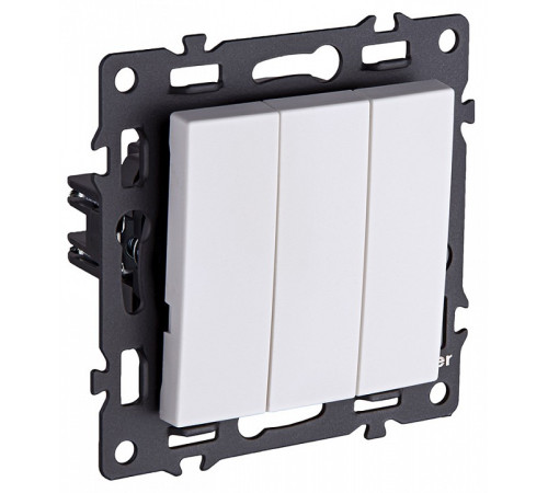 Выключатель трехклавишный без рамки Kollinger Asthetik AS-710WH