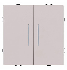 Выключатель двухклавишный с подсветкой без рамки Kollinger Eclipse EC-010CM