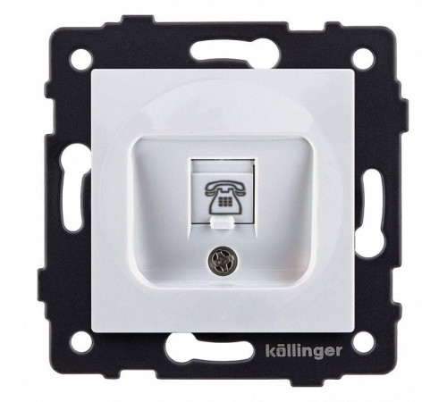 Розетка телефонная RJ-11 со штрокой, без рамки Kollinger REA-009WH