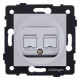 Розетка двойная Ethernet RJ-45 и со шторками, без рамки Kollinger REA-019GY