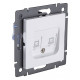 Розетка двойная Ethernet RJ-45 и со шторками, без рамки Kollinger REA-019WH