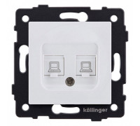 Розетка двойная Ethernet RJ-45 и со шторками, без рамки Kollinger  REA-019WM