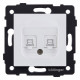 Розетка двойная Ethernet RJ-45 и со шторками, без рамки Kollinger REA-019WM