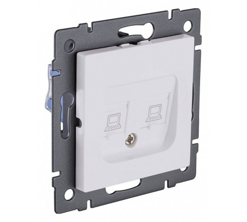 Розетка двойная Ethernet RJ-45 и со шторками, без рамки Kollinger REA-019WM