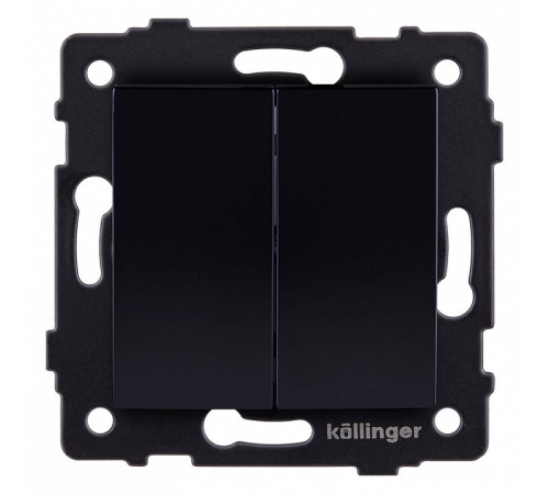 Выключатель двухклавишный без рамки Kollinger REA-R-011BK