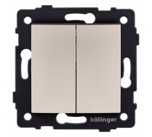 Выключатель двухклавишный без рамки Kollinger REA-R-011GD