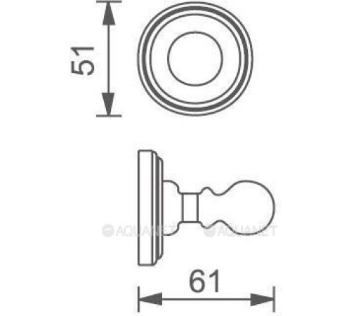 Крючок для ванной одинарный Aquanet золото 4682