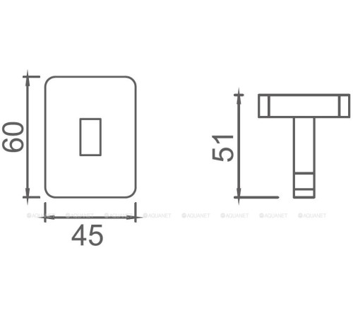 Крючок одинарный Aquanet хром 6582