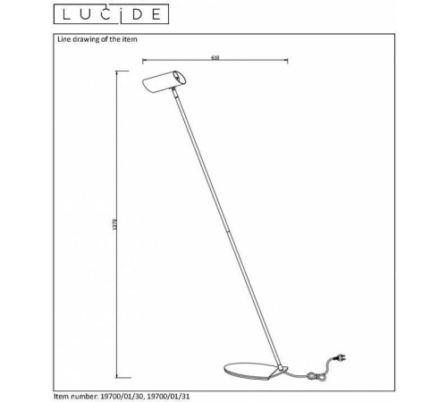 Торшер Lucide Hester 19700/01/31