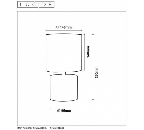 Настольная лампа декоративная Lucide Greasby 47502/81/36