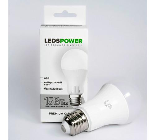 Лампа светодиодная LEDS POWER A60 006659
