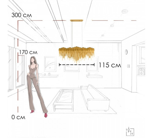 Подвесная люстра Loft it Volver 10404/1150L GD