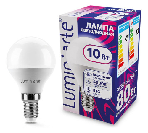 Лампа светодиодная Luminarte E14 10Вт 4000K LSTD-G45-10W4KE14