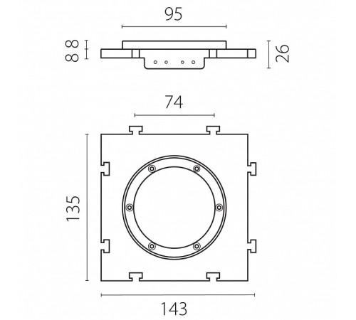 Рамка на 1 светильник Lightstar Anello 012000