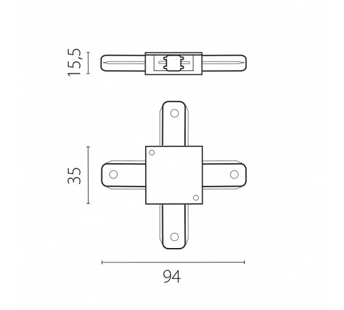 Соединитель X-образный для треков Lightstar Barra 502147-P
