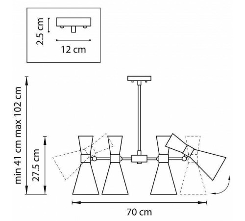 Люстра на штанге Lightstar Dumo 816066