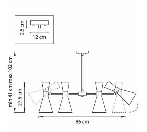 Люстра на штанге Lightstar Dumo 816087