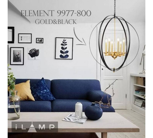 Подвесная люстра iLamp Element 9977-800 GL+BK