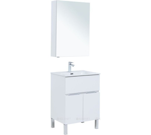 Набор мебели для ванной Aquanet Alvita New 60 напольный 1 ящик 2 двери белый матовый 00274529