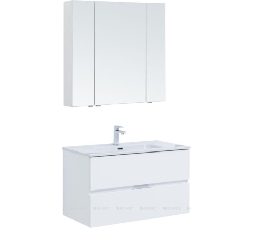 Набор мебели для ванной Aquanet Alvita New 90 2 ящика белый матовый 00306189