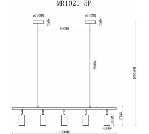 Светильник на штанге MyFar Dereck MR1021-5P